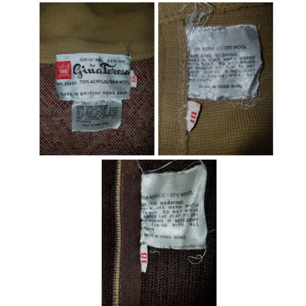 Vintage NOS Wool Blend Knit 3 pc Pant Suit Size 18 - Picture 13 of 14